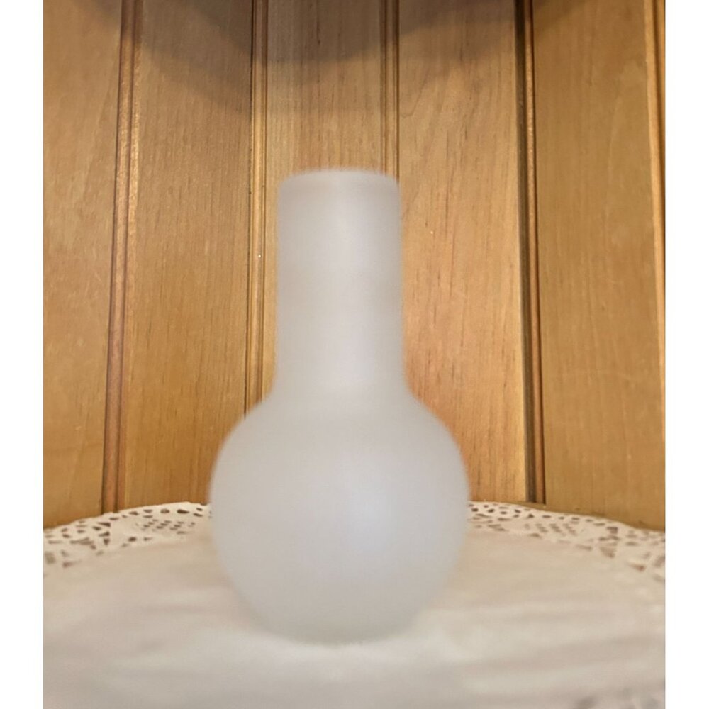 Vintage JL Art Glass Bud Vase Scandanavia Frosted Glass Miniature Bud Vase